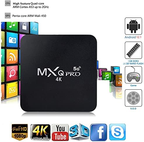 MXQ PRO 5G אנדרואיד 12.1 תיבת טלוויזיה 2023 שודרגת RAM 2GB ROM 16GB Android Box Smart Box H.265 HD