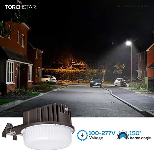Torchstar 80W Dusk to Dawn Area Light, אורות אסם LED, עם תא צילום, תאורת שיטפון רחוב אטום למים, 800W