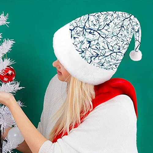 טורקיז כחול סניפים חג המולד כובע סנטה כובע מצחיק חג המולד כובעי חג מסיבת כובעי עבור נשים / גברים