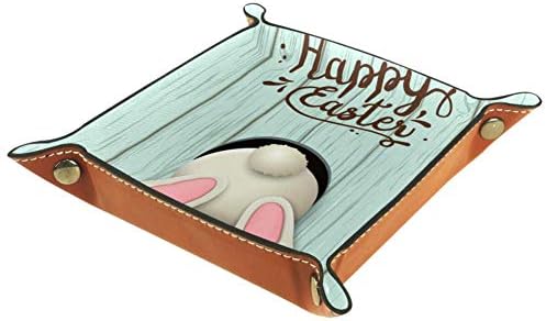 אייסו ארנב פסחא תחתון וביצים עור שרות מגש ארגונית עבור ארנקים, שעונים, מפתחות, מטבעות, טלפונים סלולריים וציוד