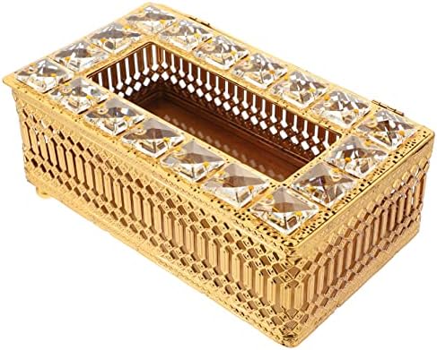 Alipis 2PCS תיבה גביש קופסת נייר נייר זהב מפיות זהב מבטא זהב עיצוב מגבות מגבות מפיות מפיות מפיות
