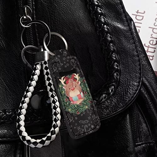 מחזיק מפתחות מחזיק שפתון סיאנטיבי לנשים בנות ניאופרן צ ' פסטיק פאוץ קליפ על שרוול עם טבעת מפתח