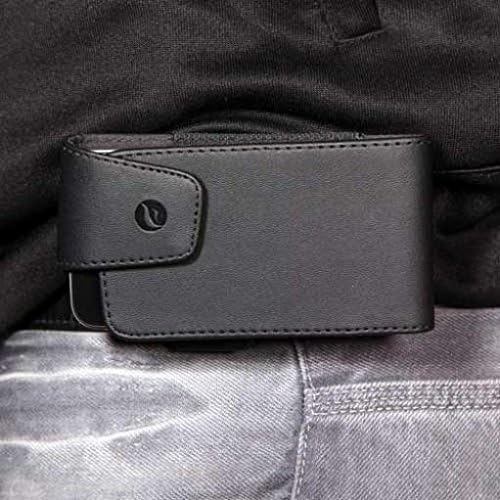 פרימיום עור שחור כיסוי כיסוי כיסוי נרתיק קליפ חגורה מסתובב עבור ארהב סלולרי ZTE Imperial 2 - Verizon iPhone