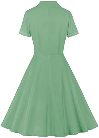 שמלות אורח לחתונה של נוקמופו לנשים אופנה בריטית פונה צווארון משובץ הדפס שמלת שרוול קצר ברך