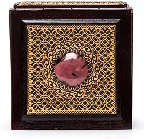 105x105 ממ דפוסים סיביריים קופסת תכשיטים בעבודת יד ליבנה