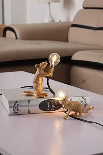 צ'אבי מודרני שרף עכבר מנורה אורות שולחן פנסי שולחן יצירתי מנורות קישוט מתנה ליד המיטה LED, חדר לימוד