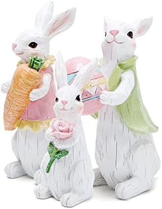 קישוטי ארנב פסחא של הודאאו אביב פסלוני ארנב עיצוב בית מקורה