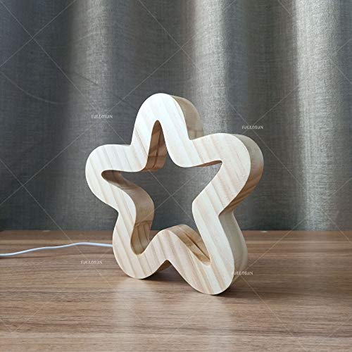 כוכב 3 ד עץ מנורת לילה אור בית חדר קישוט יצירתי שולחן מנורות עבור מתנות