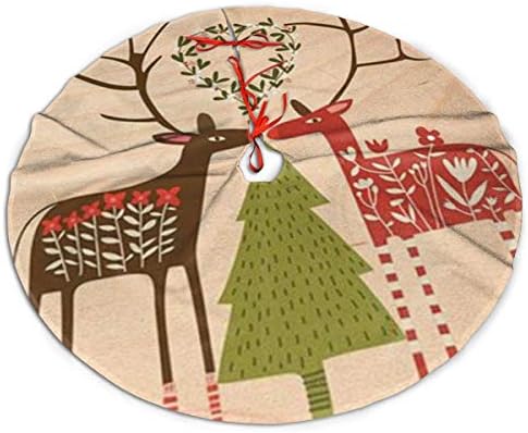 Lveshop צבי חג המולד עץ ירוק עץ חג המולד חצאית יוקרה עגול מקורה מחצלת חיצונית כפרי קישוטי חג חג המולד כפרי Z 30