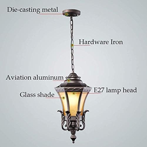 מנורת תליון Ozzki IP54 תאורה מסחרית חיצונית פנס זכוכית מנורה תלויה מנורה אטומה למים פטיו מרפסת נברשת