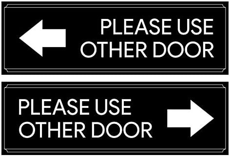 BKS -אנא השתמשו במדבקות שלט משרדי דלתות אחרות חבילה של 2 - שלטי עסקים דבק עצמי, שלטי דלת למשרדים, חנויות, עסקים