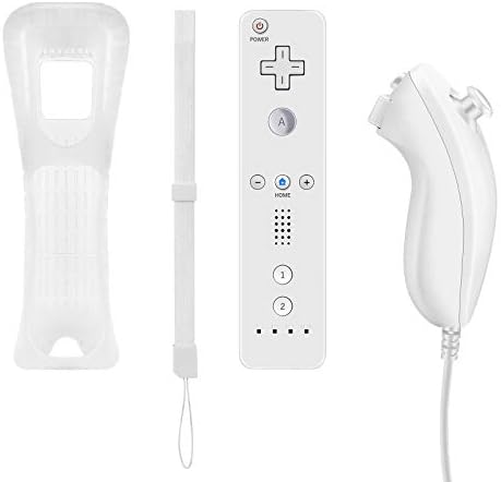 בקרה מרחוק ובקר נונצ'אק החלפת בקר נינטנדו Wii ו- Wii U בקר Crifeir Wii Controller עם מארז סיליקון