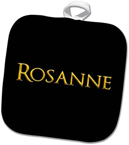 3DROSE ROSANNE שם אישה נפוצה באמריקה. צהוב על קסם שחור - פוטלים