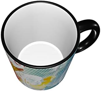 ספל קפה קרמיקה קפה בצבעי קשת נוצות קשת כוס תה חידוש