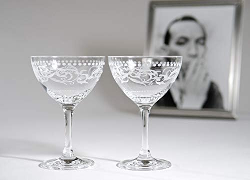 היסטוריה החברה קול פורטר ריץ בר קופה-סגנון שמפניה קוקטייל זכוכית 2-חתיכה להגדיר