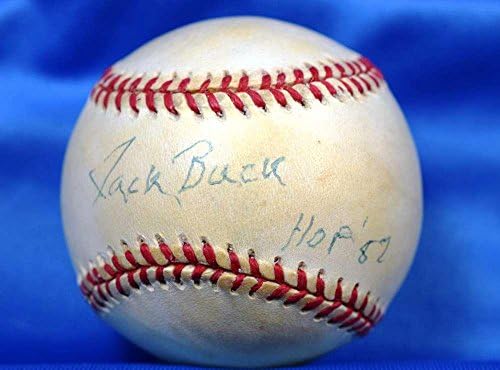 ג'ק באק HOF 87 JSA Cert חתום ביד חתום בייסבול חתימה של הליגה הלאומית - כדורי חתימה