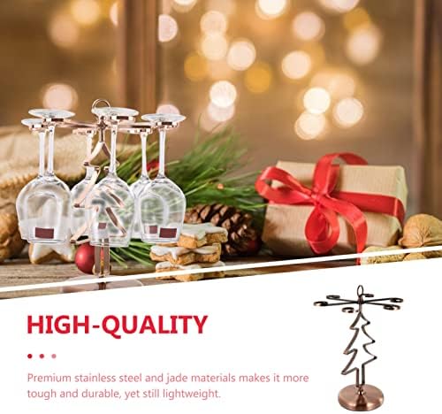 קאבילוק יין כוס יין מתלה ייבוש מחזיק זכוכית יין בודדת צורת עץ חג המולד מחזיק כלי גזע מעמד עם בסיס ג'ייד