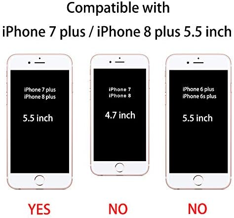 מקרה טלפון טנוק תואם לאייפון 8 פלוס ואייפון 7 פלוס, מקרים ברורים חמוד דק שקוף רך כיסוי פגוש מגן מלא