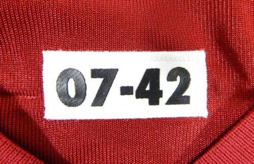 2007 סן פרנסיסקו 49ers 9 משחק הונפק אדום ג'רזי 42 DP37121 - משחק NFL לא חתום בשימוש בגופיות