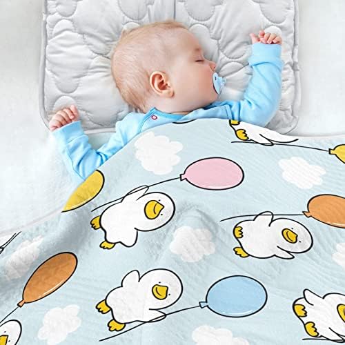 שמיכת ענן ענן ענן ברווז שמיכה כותנה לתינוקות, קבלת שמיכה, שמיכה רכה משקל קלה לעריסה, טיולון, שמיכות