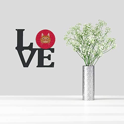 אוצרות קרוליין 5126 וולוו קוריליאן בובטייל חתול אהבה מתכת קיר יצירות אמנות אהבה, אדום,