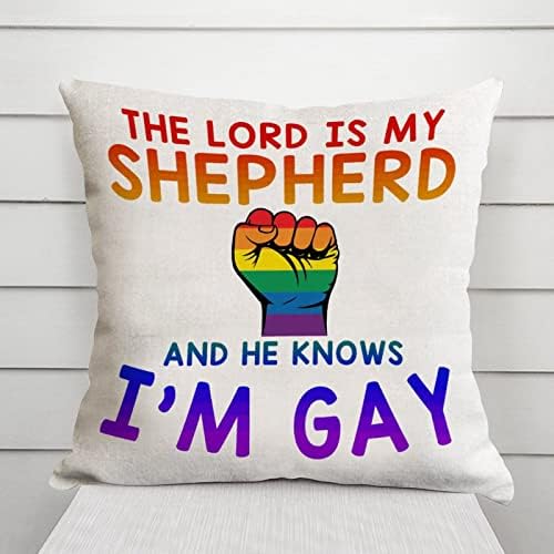 לזרוק כיסוי כרית, האדון הוא הרועה שלי והוא יודע שאני כרית הומו מארז גאווה לסבית הומוסקסואלית