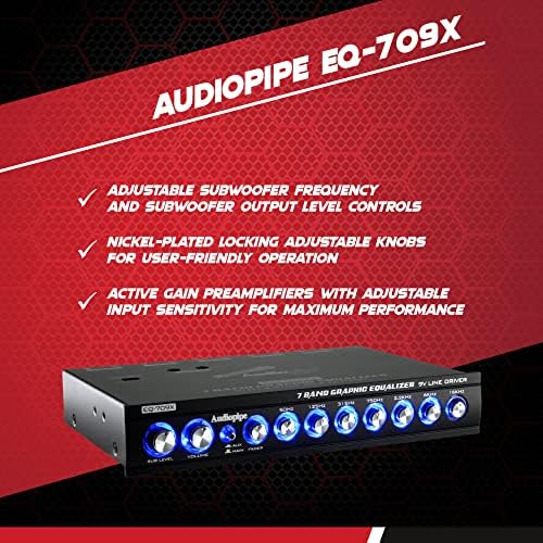 Audiopipe EQ-709X 7-Band גרפי בשוויון שוויון