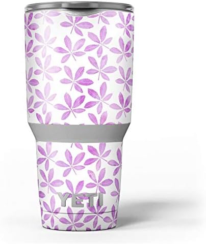 עיצוב Skinz העלה הוורוד והסגול התוסס - ערכת עטיפת ויניל מדבקות עור תואמת לכוסות הכוס של Cooler