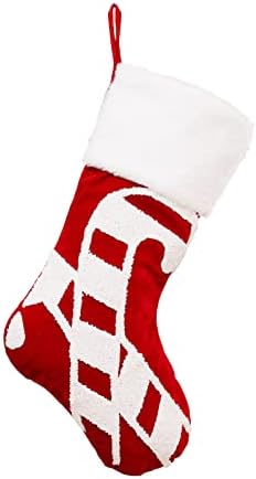 גרבי חג המולד בד שקית גרב חג המולד וגרביים תלויים לחג המולד לקישוט המסיבות וקריקטורה חג המולד אדום סט