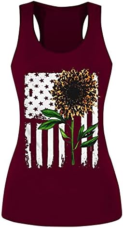 גופף נשים קיץ קאמי גופיות, נשים אופנה קאמי גופיות אמריקאי דגל גרפי מודפס טנקים חולצות