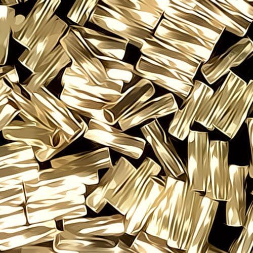 צינור טוויסט 14 קראט חרוזים מלאים זהב ג ' י-אף קטן.037 חור 1 מ מ על 4 מ מ