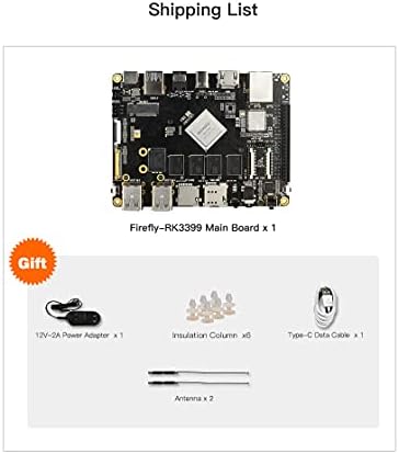 Firefly RK3399 מחשב לוח יחיד 4GB RAM + 16G EMMC תומך באנדרואיד 8.1 ולובונטו 16.04 לרובוט, IoT