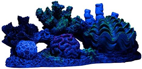 עיצוב משאבת אוויר אלמוגים גלופי, עיצוב אקווריום מפורט במיוחד, משנה צבע תחת נורות LED לבנות וכחולות