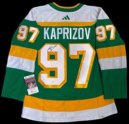 קיריל קפריזוב חתמה על אדידס אותנטית מינסוטה פראי רטרו ג'רזי JSA - גופיות NHL עם חתימה