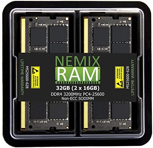 ערכת 32GB 2x16GB DDR4-3200 PC4-25600 זיכרון מחשב נייד SODIMM מאת NEMIX RAM