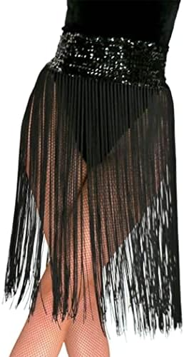חצאית הירך של ריקוד בטן בקקאקו חצאיות שוליים שחורות תלבושת תלבושות נצנצים לנשים ולבנות
