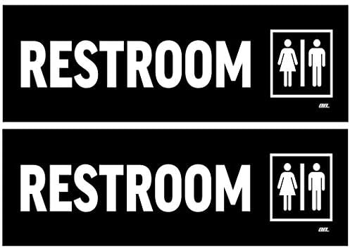 2 חבילות יוניסקס גברים ונשים מדבקת דלת אמבטיה מדבקה לשירותים אזהרה אזהרה 9x3 אינץ