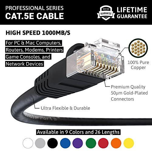 מתקיןחלקים כבל אתרנט חתול5ה כבל אתחול 50 רגל-שחור - סדרה מקצועית-1 ג ' יגה ביט/שניות רשת/כבל אינטרנט, 350