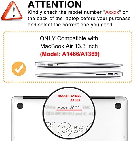 מארז Idonzon עבור MacBook Air 13 אינץ 'A1466 A1369 2010-2017 שחרור, אפקט תלת מימד מט ברור ראה