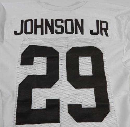 2017 קליבלנד בראונס הדוכס ג'ונסון ג'וניור 29 משחק נעשה שימוש בג'רזי תרגול לבן 46 092 - משחק NFL לא חתום בשימוש