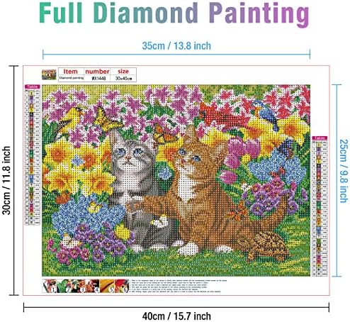 חתולי Airdea ערכות ציור יהלומים לילדים מבוגרים ערכות עגולות מלאות 5D פרחי DIY ערכות אמנות יהלומים ציור יהלום