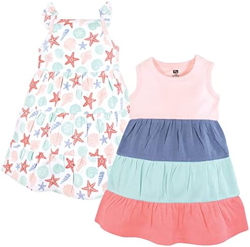 שמלות כותנה לתינוקות של הדסון לתינוקות, קליפות ים צבעוניות, 12-18 חודשים