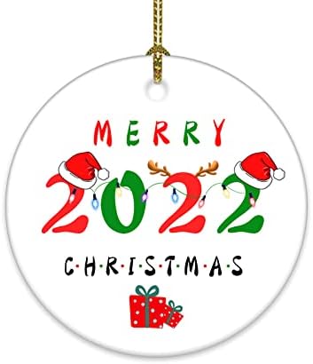 2022 קישוט לחג המולד קישוט לחג המולד מותאם אישית - קישוט עץ חג המולד מצחיק חבר קישוט חג מולד שמח קרמיקה