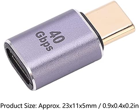 2 PCS MINI USB C מתאם 40 ג'יגה -ביט לשנייה סגסוגת ישר מעטפת סוג C זכר לסוג C מתאם נקבה מחבר אביזרי כבלים