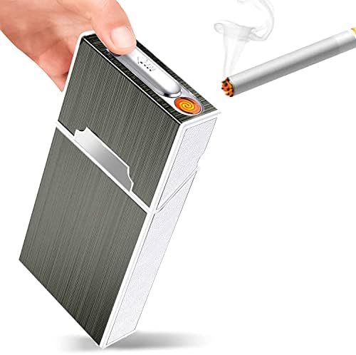 מודול מארז סיגריות עם מצית חשמלי נטענת לחבילה שלמה 110 ממ סיגריות 20 יחידות קינג סייז, ללא להבה, אטום