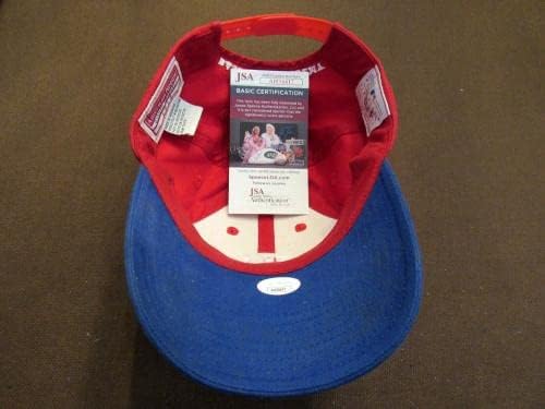 ג'ים תום פילי פיליז חתם חתימה על כובע הכובע של האקדמיה לבייסבול כובע JSA - כובעי MLB עם חתימה