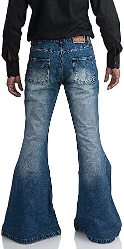 ג'ינס מזדמן של דיסקו לגברים קלאסי וינטג 'רטרו פעמון פעמון התלקח משנות ה -60 של שנות ה -70 רטרו
