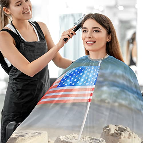 Visesunny Barber Cape דגל אמריקאי דגל פוליאסטר שיער חיתוך שיער חיתוך כף קייפ סינר תספורת אנטי סטטי
