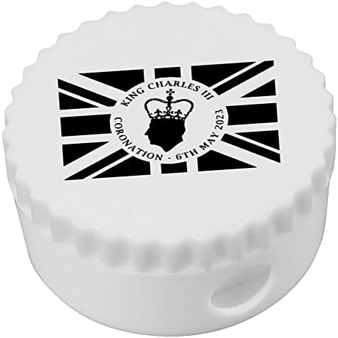 Azeeda 'המלך צ'ארלס Coronation Union jack Flag' מחדד עיפרון קומפקטי