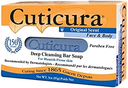 CUTICURA ניקוי עמוק סבון פנים וגוף, אנטיבקטריאלי, מקורי תרופתי-סבון בר ניקוי עמוק לעור נוטה פגם 3 גרם